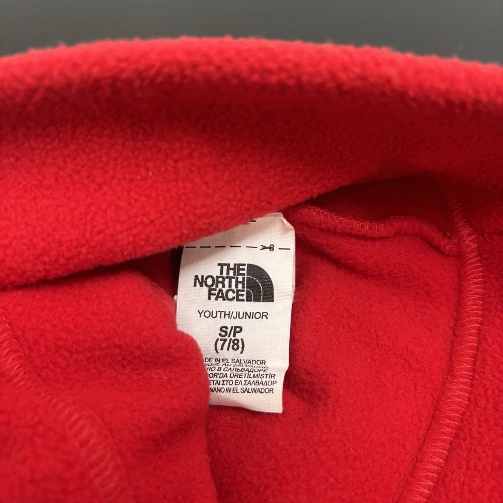 North Face Fleece Beanie‎ Hat Red Youth Sz Small 7/8 Winter Fall Unisex